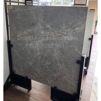 Gạch bóng kiếng 120x120 Ấn Độ vân đá xám  