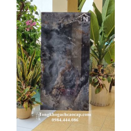 Gạch bóng kiếng 60x120 cao cấp màu tím than 