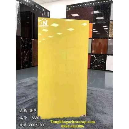 Gạch bóng kiếng 60x120 màu vàng đơn sắc 