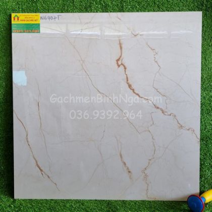 Gạch bóng kiếng 60x60 màu kem vân vàng BN6407T 
