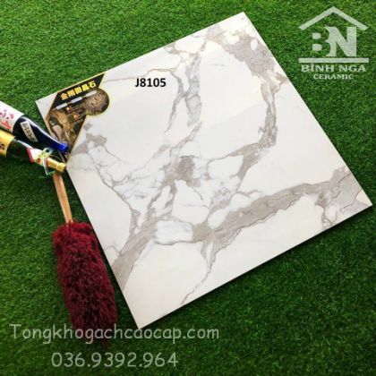 Gạch bóng kiếng 80x80 khắc kim trắng vân 8105F2 