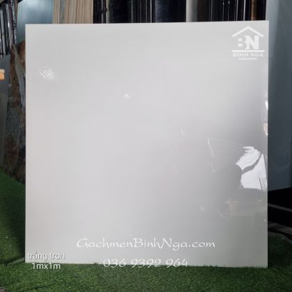 Gạch bóng kính 1mx1m màu trắng trơn Ấn Độ cao cấp giá rẻ 
