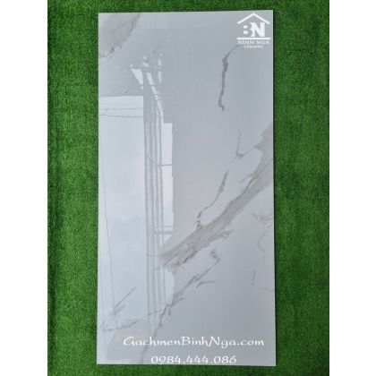 Gạch bóng kính trắng vân xám nhạt 60x120 cao cấp 
