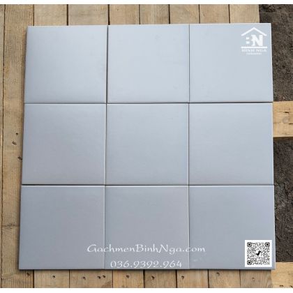 Gạch bông màu xám đơn sắc 20x20 men mờ lát nền 
