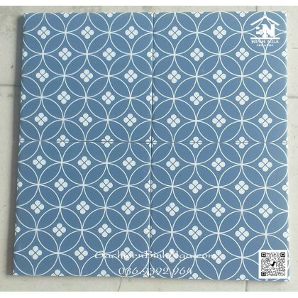 Gạch bông màu xanh 20x20 ốp tường trang trí đẹp 