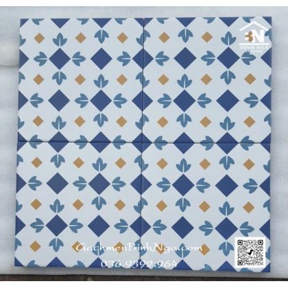Gạch bông vuông 20x20 LZ10 lát phòng khách đẹp 