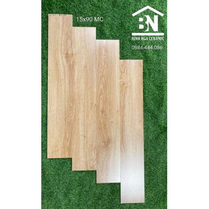 Gạch cao cấp 15x90 giả gỗ màu vàng nhạt 