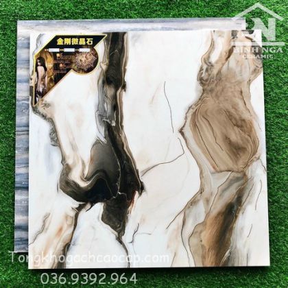Gạch đá khắc kim 80x80 vân cẩm thạch Trung Quốc 