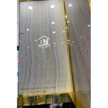 Gạch đá khổ lớn nhất 120x240 vàng gỗ bóng kiếng Honey Oynx 
