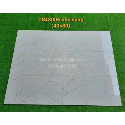 Gạch dán tường 40x80 khắc kim vàng TS48006 