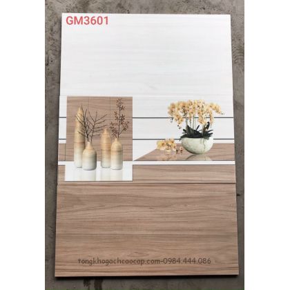 Gạch dán tường giả gỗ 30x60 có rãnh nhỏ GM3601 
