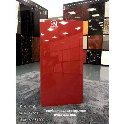 Gạch đơn sắc 60x120 bóng kiếng màu đỏ đô 