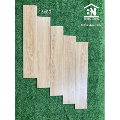 Gạch giả gỗ 15x80 màu vàng kem 
