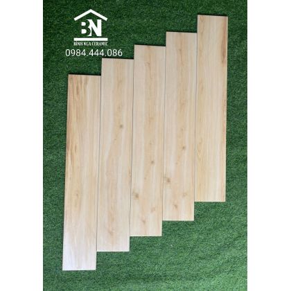 Gạch giả gỗ 15x90 nhập khẩu màu vàng nhạt  