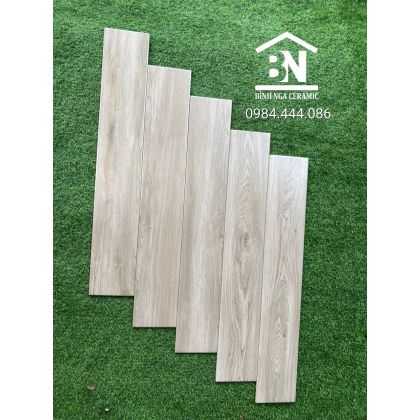 Gạch giả gỗ màu xám trắng 15x90  nhập khẩu 