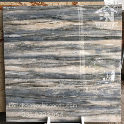 Gạch khắc kim 80x80 vân xanh xám mới 