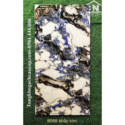 Gạch khắc kim 80x80 xanh đen mới nhất TQ8068 