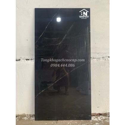 Gạch khổ lớn 80x160 cao cấp đen vân tia chớp 