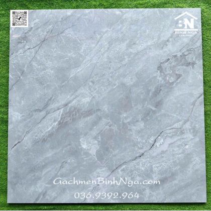 Gạch lát đại sảnh 100x100 xám vân đá siêu bóng 1007 