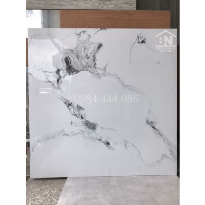 Gạch lát nền 80x80 bóng kiếng trắng vân xám mới nhất 