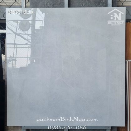 Gạch lát nền 80x80 bóng kính màu xám nhạt cao cấp 