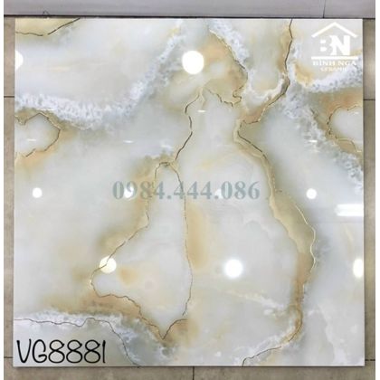 Gạch lát nền 80x80 đá bóng kiếng khắc kim 