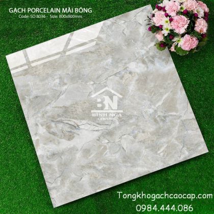 Gạch lát nền 80x80 vân đá xám xanh 