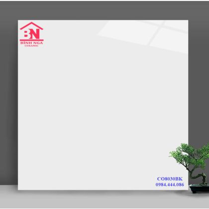 Gạch trắng trơn 80x80 đá bóng kiếng cao cấp 