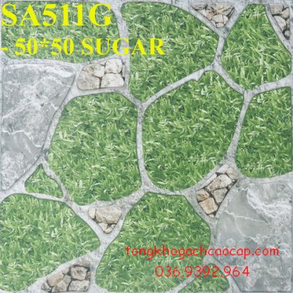 Gạch lát sân 50x50 cỏ đá nhám giá rẻ SA511G Sugar 