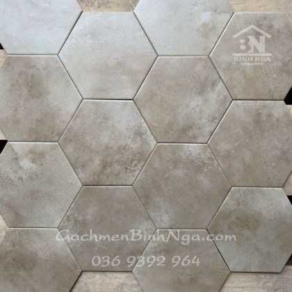 Gạch lục giác lát nền màu nâu cà phê 20x23 cm 