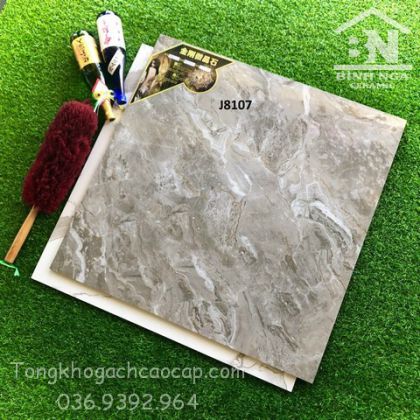 Gạch màu xám khắc kim 80x80 bóng kiếng 8107F2 