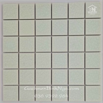 Gạch trang trí Mosaic gốm men rạn màu trắng 4805 