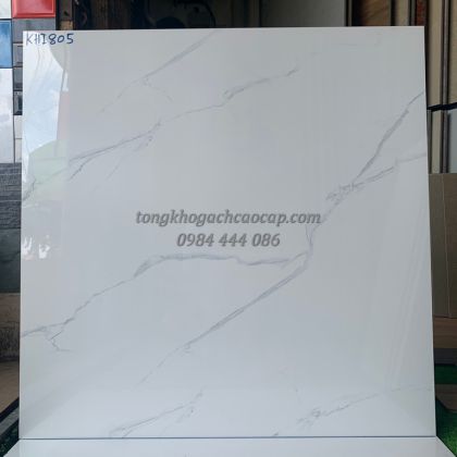 Gạch nền 80 đá bóng kiếng trắng vân khói BN805PL 