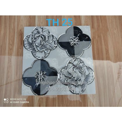 Gạch nhũ bạc bông mai trang trí store quận 5 