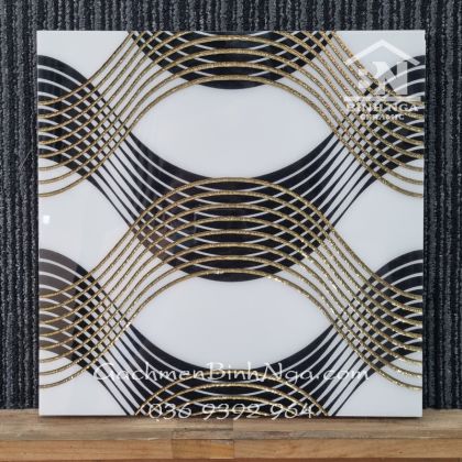 Gạch nhũ vàng 30x30 3304 lưới đen vàng dán tường trang trí 