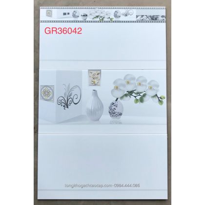 Gạch ốp tường 3060 hoa lan trắng có rãnh GR36042 