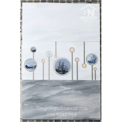 Gạch ốp tường bóng kiếng khắc kim vi tinh 30x60  
