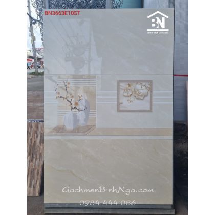 Gạch ốp tường màu vàng kem 30x60 vân đá BN3663 