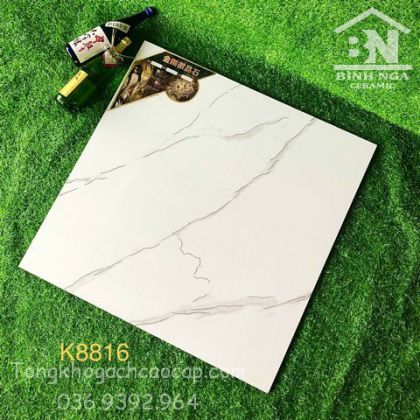 Gạch trắng khói 80x80 khắc kim bóng kiếng 8816 