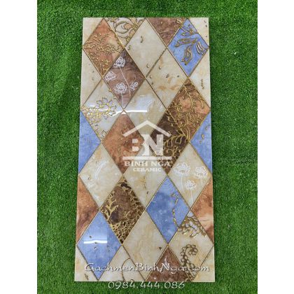 Gạch trang trí nhũ vàng 30x60 cao cấp họa tiết độc đáo 