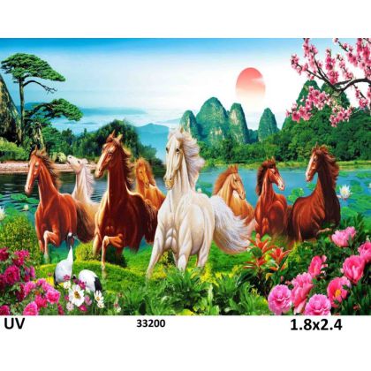 Gạch tranh 3D phong thủy mã đáo thành công  