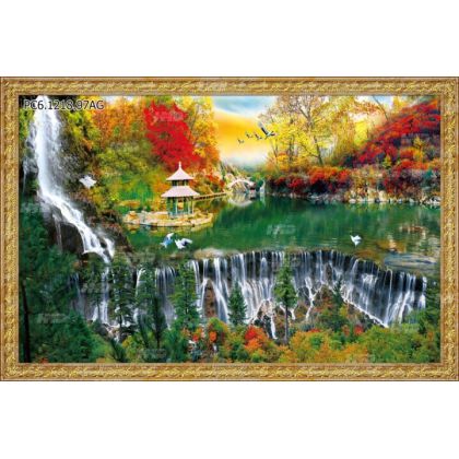 Gạch tranh 3D thác nước hùng vĩ  
