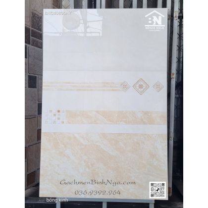 Gạch vân đá vàng bóng đậm nhạt 40x80 ốp tường đẹp 40805 