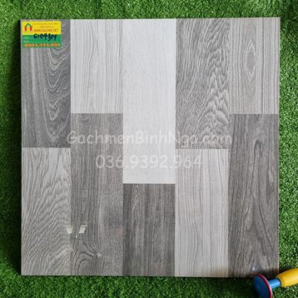 Gạch vân gỗ xám 60x60 bóng kiếng BN6104 