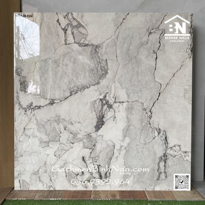 Gạch bóng kiếng 1000x1000 vân giả đá xám Ấn Độ 
