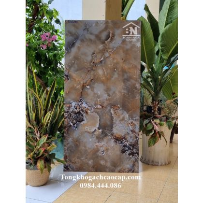 Mẫu gạch 60x120 bóng kiếng vân đá cổ cao cấp 