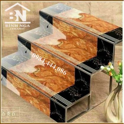 Mẫu gạch cầu thang 3D vân đá marble 