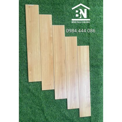 Mẫu gạch giả gỗ 15x90 màu vàng kem 