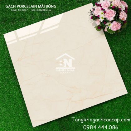 Mẫu gạch lát nền 80x80 màu vàng vân đá 