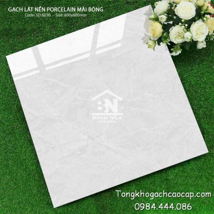 Gạch 60x60 bóng kiếng màu xám trắng SD6030 